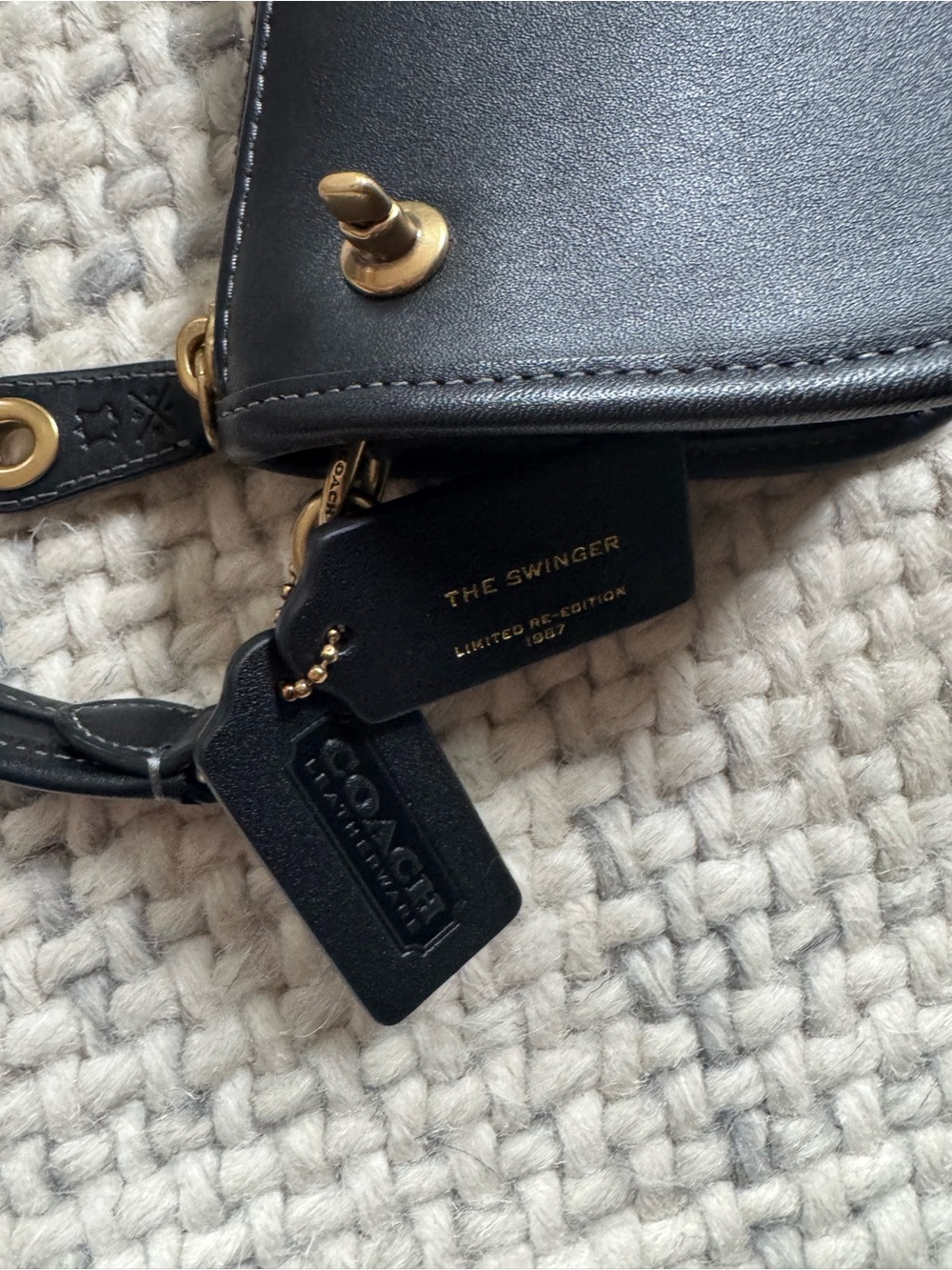 Coach The Swinger 20 Small Black Leather Shoulder Bag - Picture 5 of 8